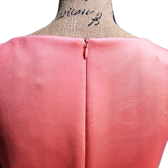 JH Evenings Coral Sheath Dress Size 8 NWT Satin Flower Waist Knee Length Formal - Picture 10 of 12